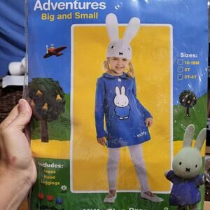 Miffy's Adventures Toddler Halloween Costume Blue Dress 3T-4T Rabbit